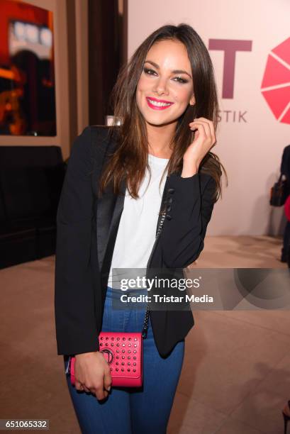 German actress Janina Uhse attends the JT Touristik Pink Carpet party at Hotel De Rome on March 9, 2017 in Berlin, Germany.