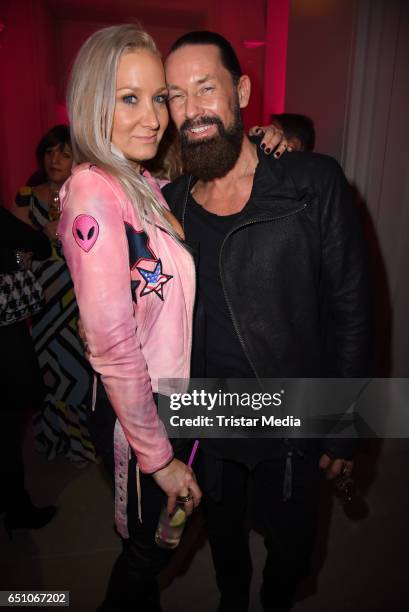 German actress Janine Kunze and her husband Dirk Budach attend the JT Touristik Pink Carpet party at Hotel De Rome on March 9, 2017 in Berlin,...