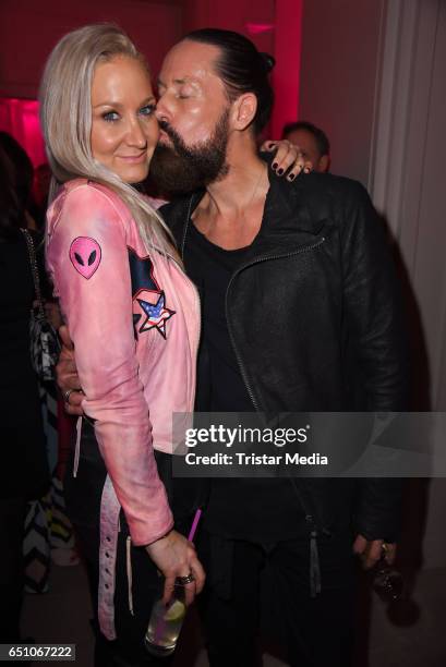 German actress Janine Kunze and her husband Dirk Budach attend the JT Touristik Pink Carpet party at Hotel De Rome on March 9, 2017 in Berlin,...