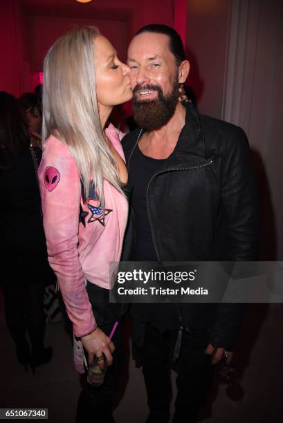 German actress Janine Kunze and her husband Dirk Budach attend the JT Touristik Pink Carpet party at Hotel De Rome on March 9, 2017 in Berlin,...