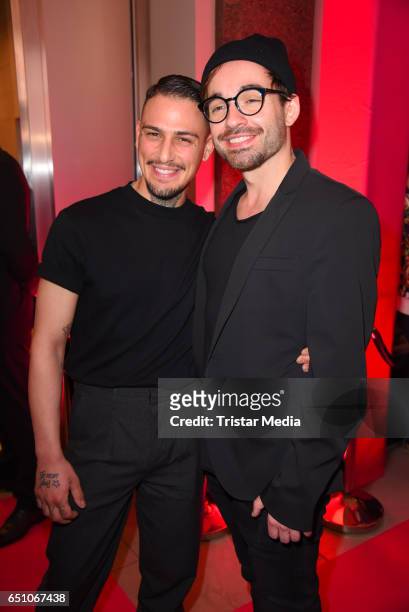 Rozario Ray and Daniel Kueblboeck attend the JT Touristik Pink Carpet party at Hotel De Rome on March 9, 2017 in Berlin, Germany.