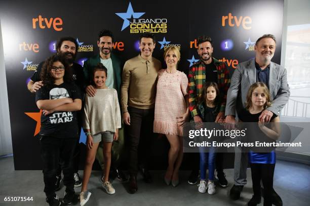 El Sevilla and his son, Oscar Higares and his daughter Martina Higares, Jaime Cantizano, Cayetana Guillen Cuervo, Chema Martinez and his daughter,...