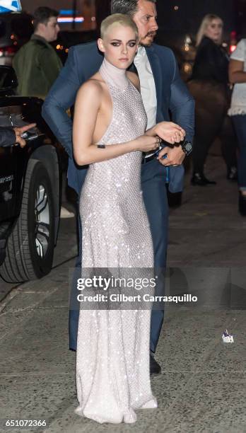 Actress Kristen Stewart is seen arriving to the 'Personal Shopper' premiere at Metrograph on March 9, 2017 in New York City.