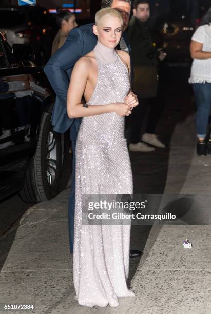 Actress Kristen Stewart is seen arriving to the 'Personal Shopper' premiere at Metrograph on March 9, 2017 in New York City.
