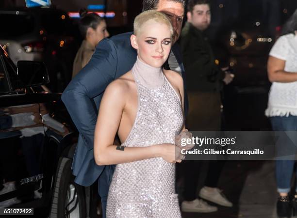 Actress Kristen Stewart is seen arriving to the 'Personal Shopper' premiere at Metrograph on March 9, 2017 in New York City.