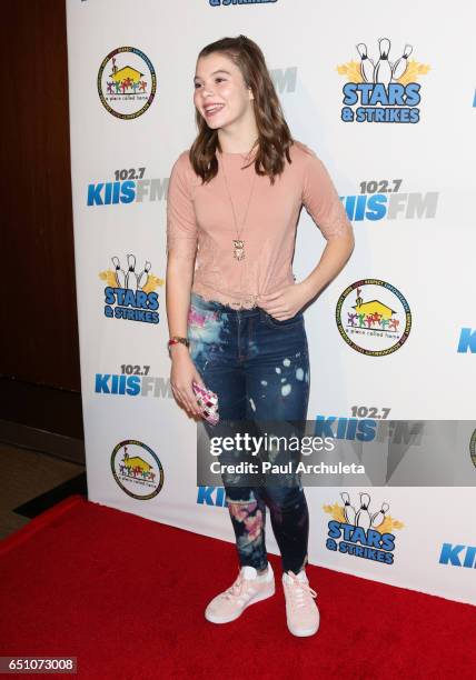 Actress Sarah Kay Jolly attends the 11th annual Stars and Strikes Bowling Tournament at PINZ Bowling & Entertainment Center on March 9, 2017 in...
