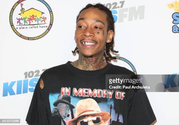 Rapper Wiz Khalifa attends the 11th annual Stars and Strikes Bowling Tournament at PINZ Bowling & Entertainment Center on March 9, 2017 in Studio...