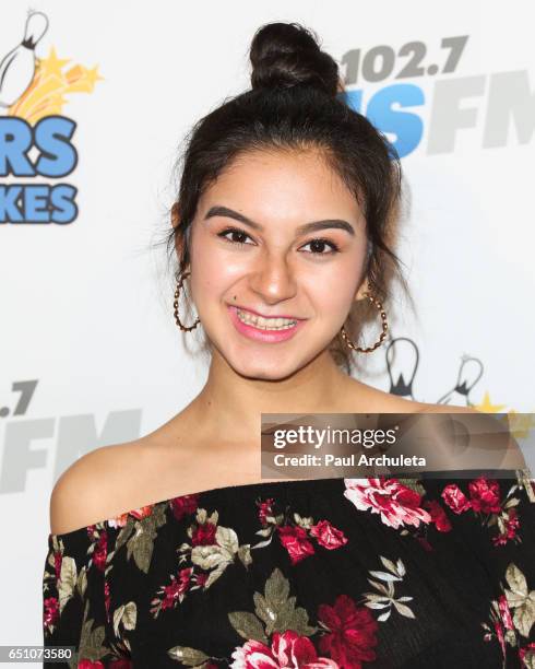 Actress Amber Romero attends the 11th annual Stars and Strikes Bowling Tournament at PINZ Bowling & Entertainment Center on March 9, 2017 in Studio...