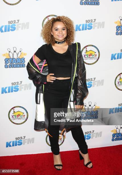 Singer Rachel Crow attends the 11th annual Stars and Strikes Bowling Tournament at PINZ Bowling & Entertainment Center on March 9, 2017 in Studio...