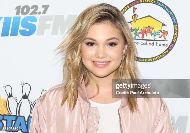 Actress Olivia Holt attends the 11th annual Stars and Strikes Bowling Tournament at PINZ Bowling & Entertainment Center on March 9, 2017 in Studio...