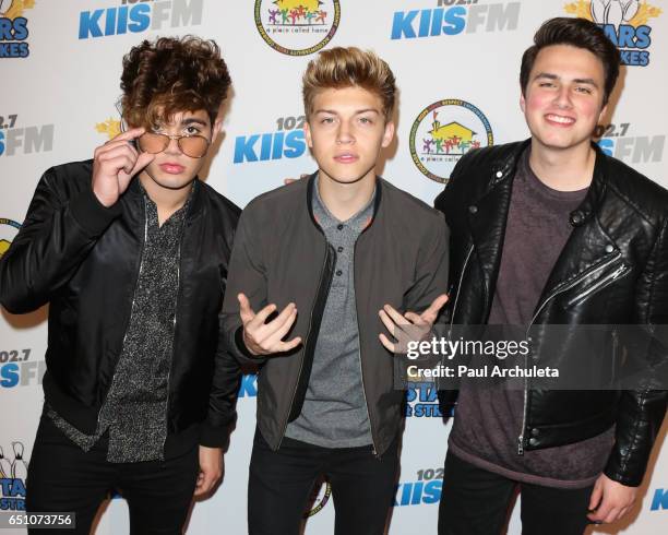 Boy Band "Forever In Your Mind" attends the 11th annual Stars and Strikes Bowling Tournament at PINZ Bowling & Entertainment Center on March 9, 2017...