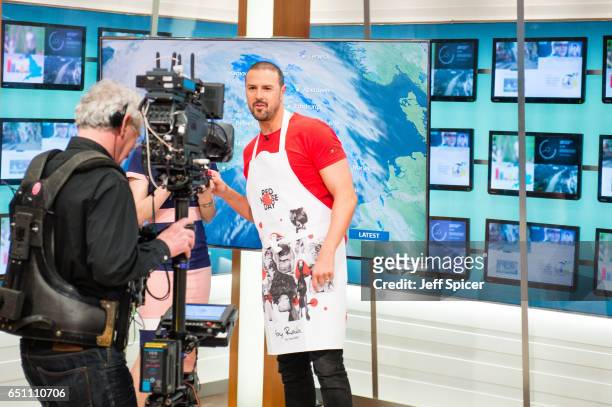 Comedian Paddy McGuinness raises money for Comic Relief by appearing on multiple TV shows in one day at Good Morning Britain, London Studios on March...