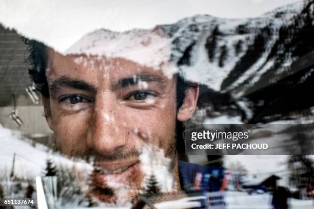 Spanish ski mountaineering and trail champion, Kilian Jornet Burgada poses on March 9, 2017 Areches. / AFP PHOTO / JEFF PACHOUD