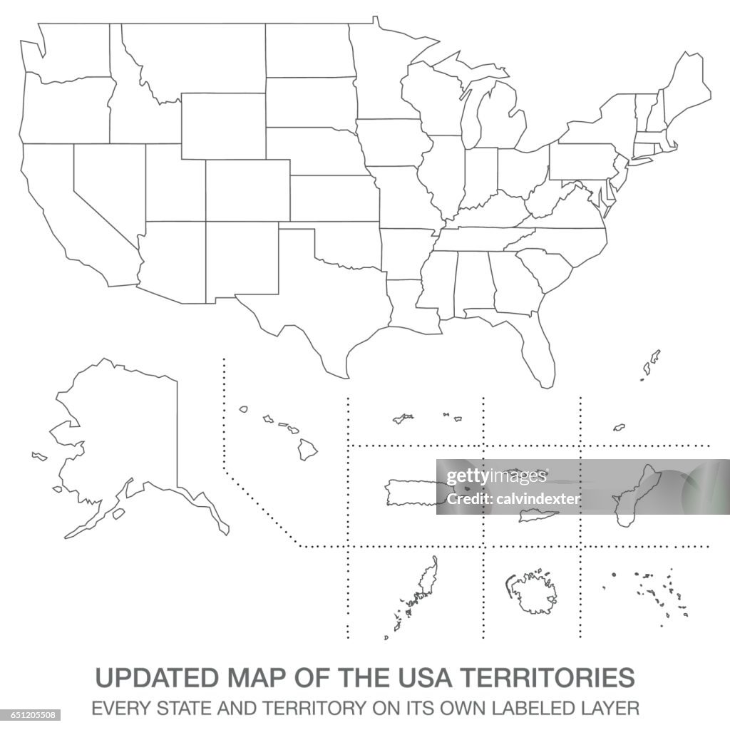 Updated map of the USA Territories