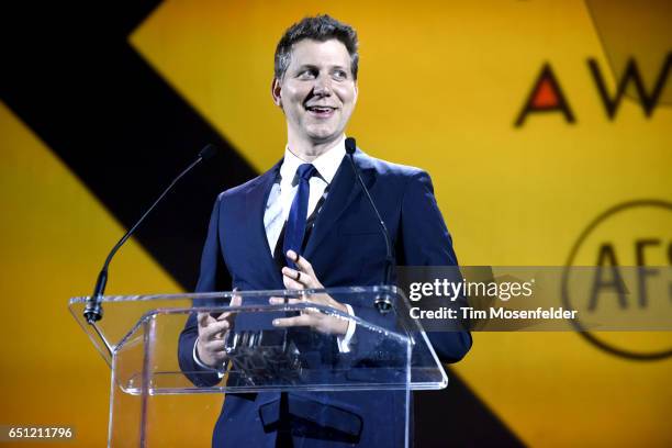 Director Jeff Nichols presents an award during the 2017 Texas Film Awards at Austin Studios on March 9, 2017 in Austin, Texas.