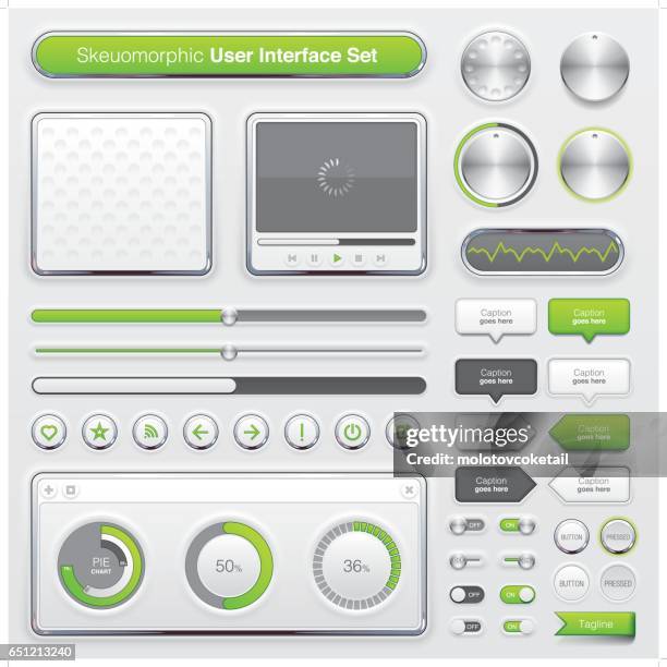 Modern Skeuomorphic Graphical User Interface Set High-Res Vector ...