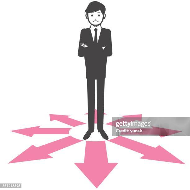 which way - pensive stock illustrations