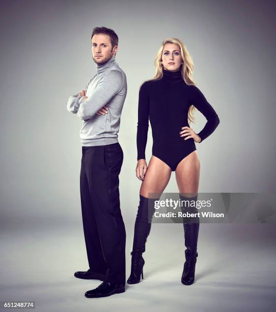 Track and road cyclists Laura Trott and Jason Kenny are photographed for the Times on November 2, 2016 in London, England.