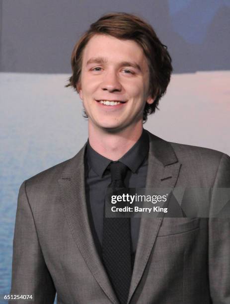 Actor Thomas Mann arrives for the Premiere of Warner Bros. Pictures' 'Kong: Skull Island' at Dolby Theatre on March 8, 2017 in Hollywood, California.