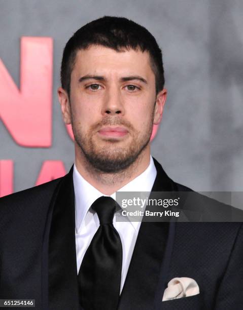 Actor Toby Kebbell arrives for the Premiere of Warner Bros. Pictures' 'Kong: Skull Island' at Dolby Theatre on March 8, 2017 in Hollywood, California.