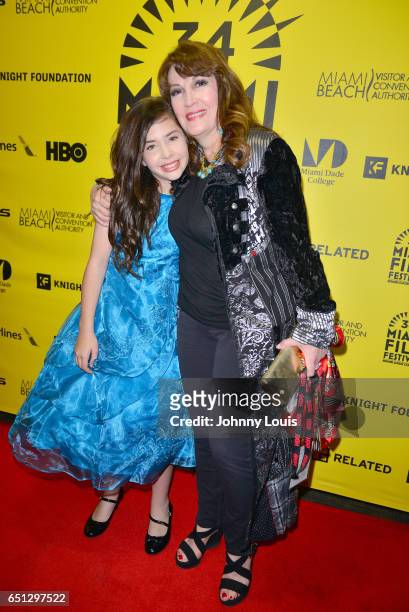 Actor Kelea Skelton and Mary Apick attend the Miami Dade College's: Miami Film Festival for 'Monday Nights At Seven' at O Cinema Miami Beach on March...