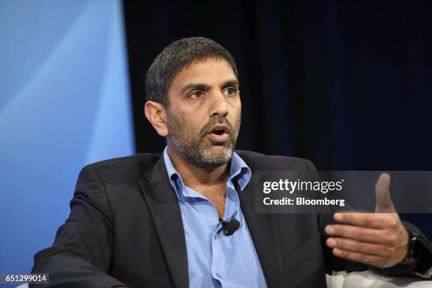 Vinay Sanghi, founder of CarTrade, speaks during the Montgomery Summit in Santa Monica, California, U.S., on Thursday, March 9, 2017. The summit...
