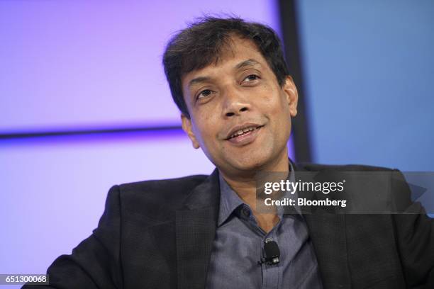 Srinivasu MN, co-founder of BillDesk, speaks during the Montgomery Summit in Santa Monica, California, U.S., on Thursday, March 9, 2017. The summit...