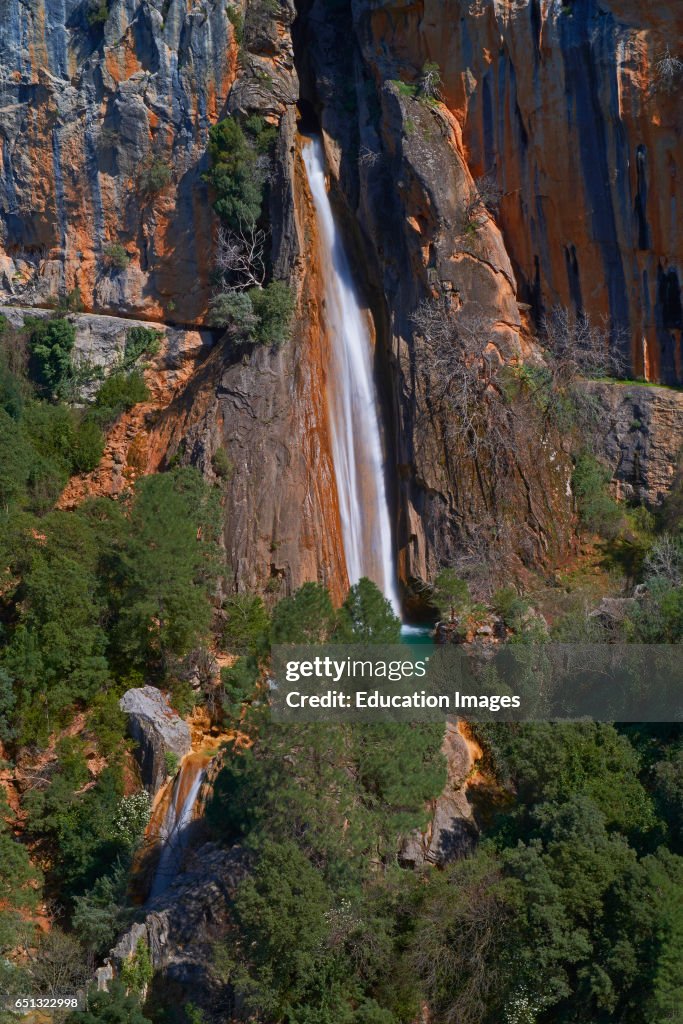 Linarejos waterfall, Cerrada del Utrero, River Guadalquivir course, Andalucia, Spain