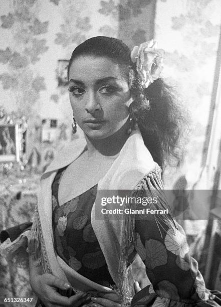 The Spanish flamenco singer and dancer Lola Flores 1965, Madrid, Spain. .
