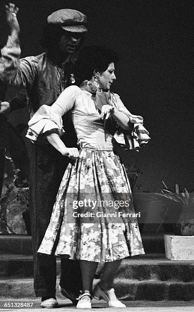 The Spanish singer Rocio Jurado during the theatrical performance "Cancionera" Madrid, Spain. .