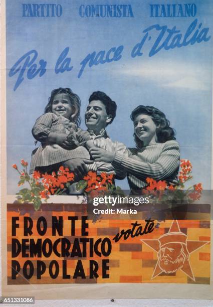 Italian Communist Party. For The Peace of Italy. Rated Popular Democratic Front. 1948.