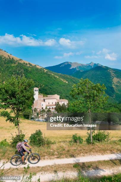 Mountain Bike Tour. Eremo of Fonte Avellana. Serra Sant'abbondio. Marche. Italy.