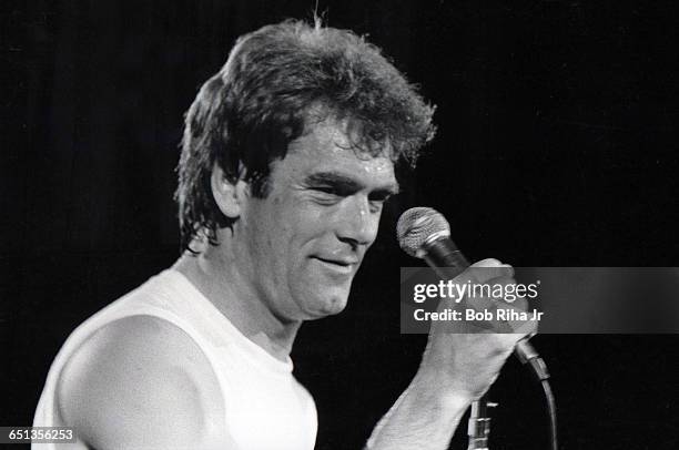 Huey Lewis and The News perform at the Irvine Meadows Amphitheatre in Irvine, California, April 24, 1984. Huey Lewis had just released his third LP,...