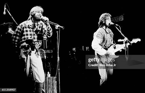 Kenny Loggins and Jim Messina perform in concert at the Universal Amphitheatre, September 13, 1976.