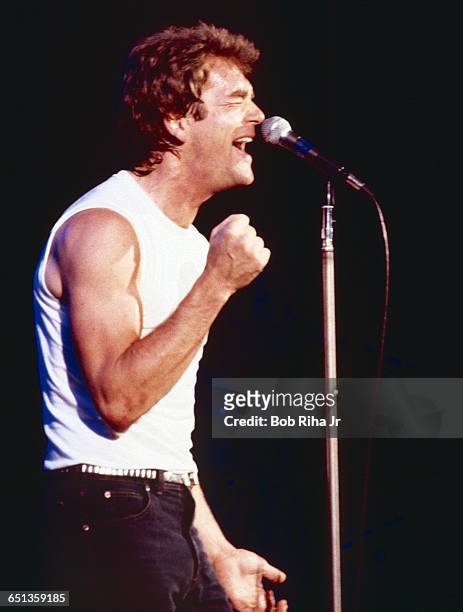 Huey Lewis and The News perform at the Irvine Meadows Amphitheatre in Irvine, California, April 24, 1984. Huey Lewis had just released his third LP,...