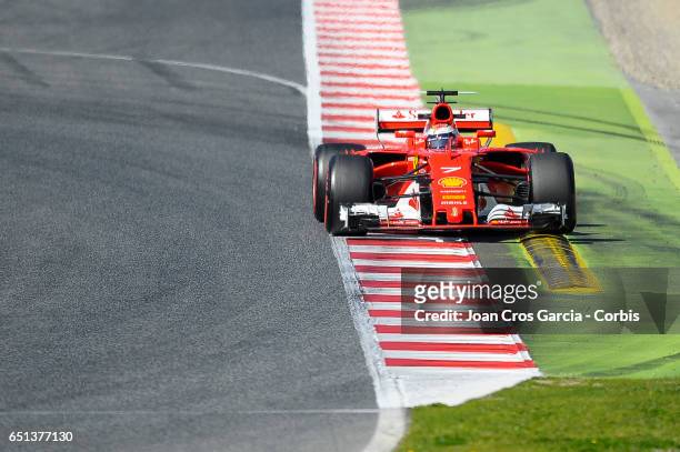 Kimi Räikkönen of Scuderia Ferrari driving his car during the Formula One Winter tests, on May 9, 2017 in Barcelona, Spain.