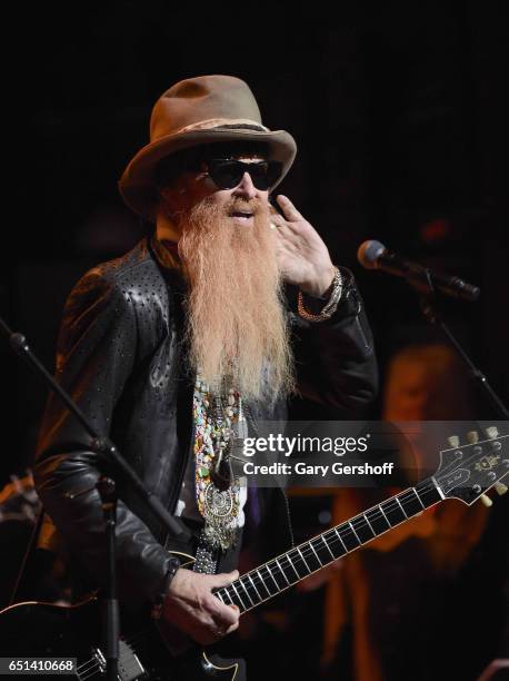 Billy Gibbons performs during "Love Rocks NYC! A Change is Gonna Come: Celebrating Songs of Peace, Love and Hope" A Benefit Concert for God's Love We...