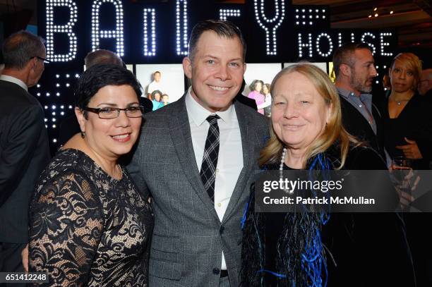 Denise Arzola, Eric Douglas and Betsy Lawrence attend the Bailey House Gala & Auction 2017 at Pier Sixty at Chelsea Piers on March 9, 2017 in New...