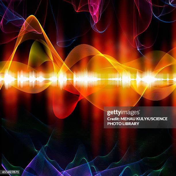 abstract sound waves - audio wave stock illustrations