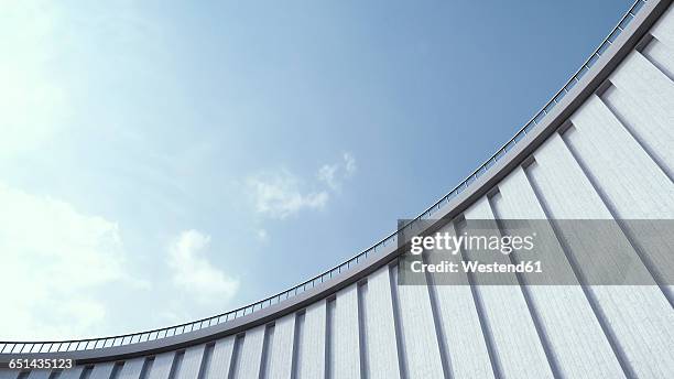 ilustrações, clipart, desenhos animados e ícones de high wall and blue sky, 3d rendering - concrete wall