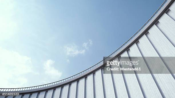 high wall and blue sky, 3d rendering - breath taking stock illustrations