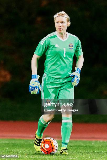 8th: Hedvig Lindahl of Sweden Women during the match between Sweden v Russia - Women's Algarve Cup on March 8th 2017 in Albufeira, Portugal.