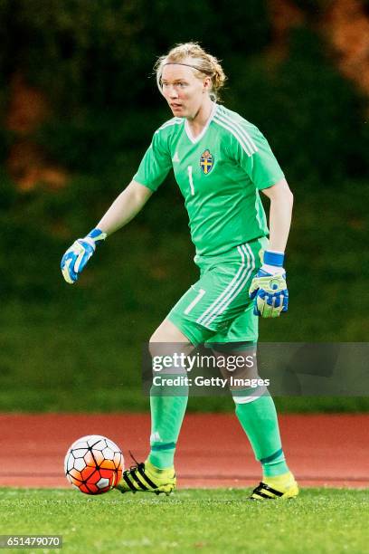 8th: Hedvig Lindahl of Sweden Women during the match between Sweden v Russia - Women's Algarve Cup on March 8th 2017 in Albufeira, Portugal.