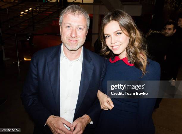 Roman Abramovich and Dasha Zhukova attend the Preview of the Spring Exhibition Season at Garage Museum of Contemporary Art on March 9, 2017 in...