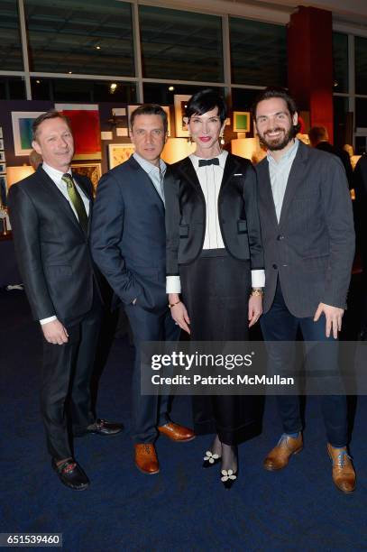 Richard Slusarczy, Raul Esparza, Amy Fine Collins and Bill Curran attend the Bailey House Gala & Auction 2017 at Pier Sixty at Chelsea Piers on March...