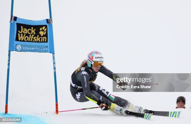 Marta Bassino of Italy competes in the first run of the Audi FIS World Cup Ladies' Giant Slalom on March 10, 2017 in Squaw Valley, California.
