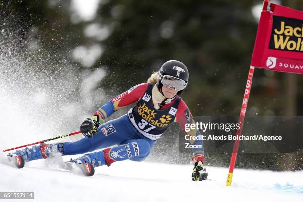 Resi Stiegler of USA in action during the Audi FIS Alpine Ski World Cup Women's Giant Slalom on March 10, 2017 in Squaw Valley, California