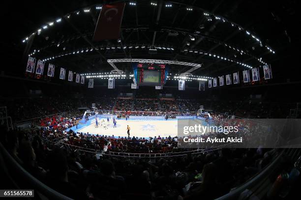 General view of Abdi Ipekci Arena during the 2016/2017 Turkish Airlines EuroLeague Regular Season Round 25 game between Anadolu Efes Istanbul v Brose...