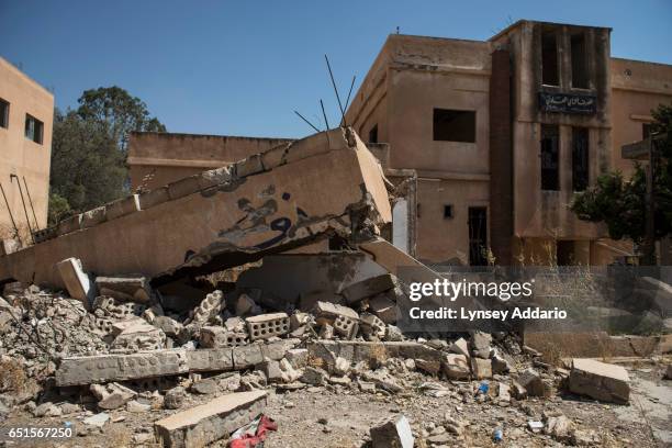 Destroyed buildings and structures litter the former ISIS and Jabat al Nusra stronghold of Tel Bark, which was taken over by YPG fighters less than a...