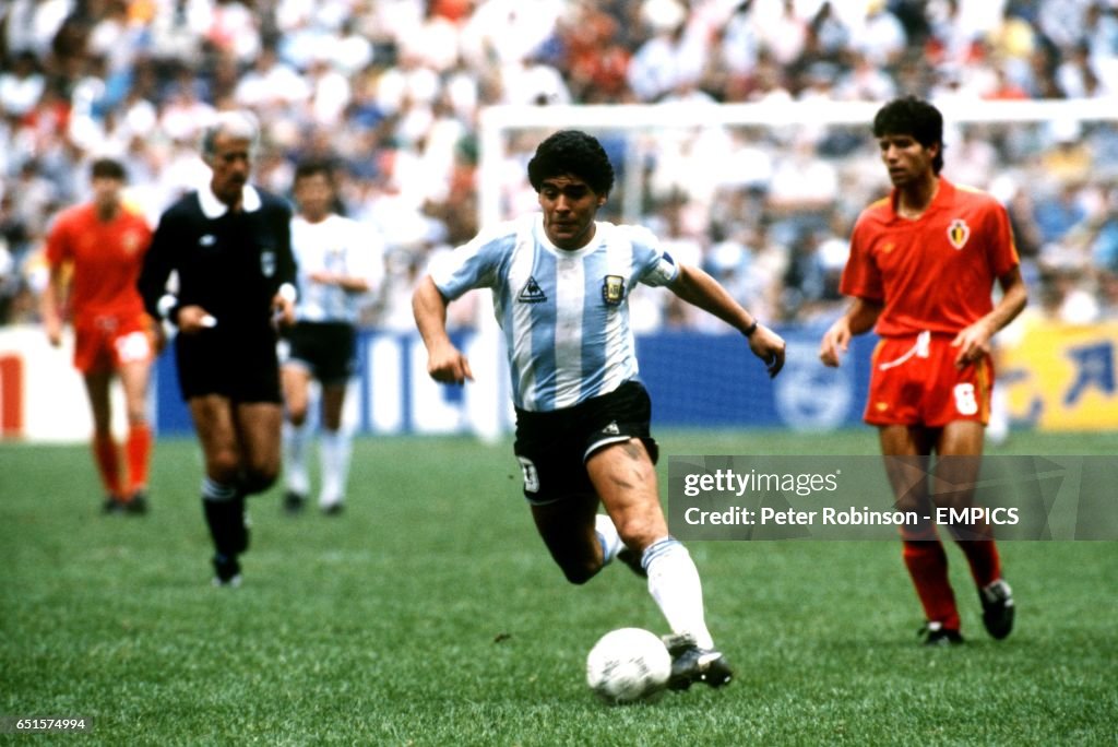 Soccer - World Cup Mexico 86 - Semi Final - Argentina v Belgium